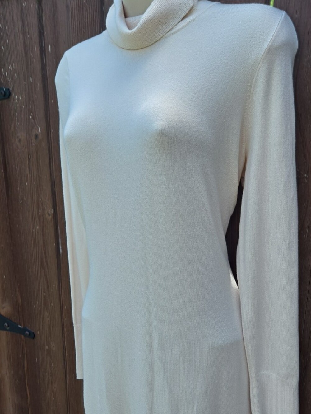 Express Cream Turtleneck Midi Dress - Picture 6 of 7
